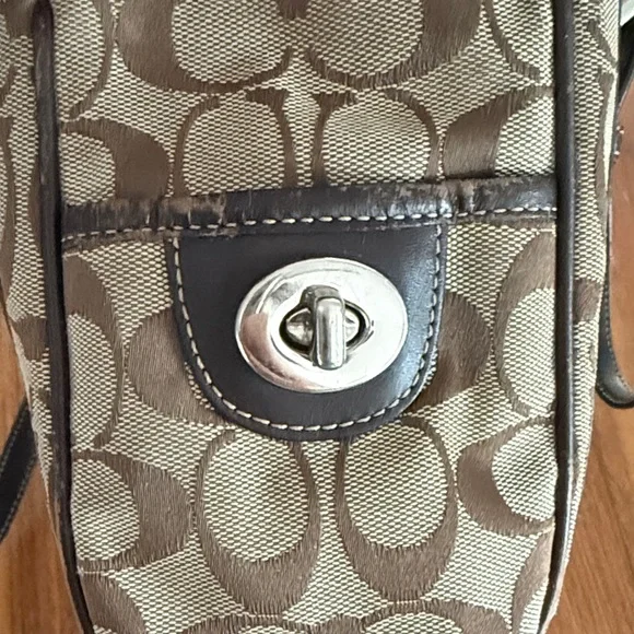 GUC Vintage Y2k Coach Signature C Jacquard canvas tote bag - Picture 4 of 10